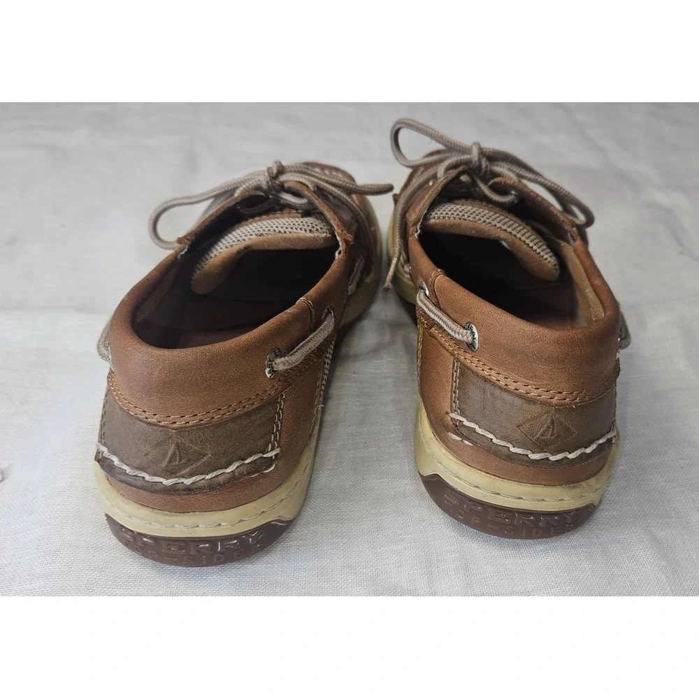 Sperry Top-sider Billfish 3 eye Boat Shoes Men's 8 M Dark Tan Leather 0799320
